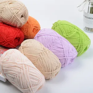 編み物やかぎ針編み用の卸売4plyまたは5ply 100% アクリルミルク綿糸在庫あり