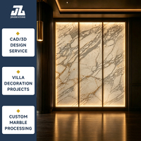 Marmer Alami Calacatta Gold Lembaran Besar, Marmer Mewah untuk Dinding Latar Belakang Villa Dekorasi Interior Poles Ukuran Kustom