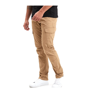 Pantalon cargo décontracté pour homme 275 grammes taille plus élastique 100% coton 98% coton 2% Spandex plat mi-droit léger exportation - Product Image 1