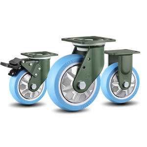 5-Zoll-Plattenrollen Räder 705lbs Hoch leistungs rollen mit Brems-Polyurethan-Doppel verriegelung rollen - Product Image 1