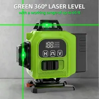 Niveau laser 16 lignes à nivellement automatique 360, niveau laser à lignes croisées avec 2 piles, télécommande laser à lignes 360 °