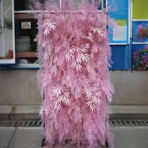 Nouveau 3d Roll Up Feuilles Tropicales Toile de Fond Panneau Rose Artificielle Rose <span class=keywords><strong>Pampa</strong></span> Herbe Fleur Mur Pour Mariage Événement Scène Déco - Product Image 5