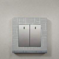 Interrupteur mural standard britannique VNX, interrupteur électrique de luxe, panneau en PC argenté météore, 2 gangues, 1 voie, interrupteur mural pour éclairage, interrupteur tactile, prise