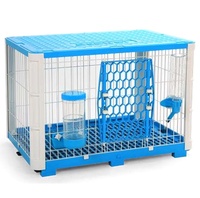 Cage pour animaux de compagnie 611-M, petite taille, facile à monter, en métal et plastique, carrée, respirante, avec abreuvoir de 500 cc et mangeoire de 800 g