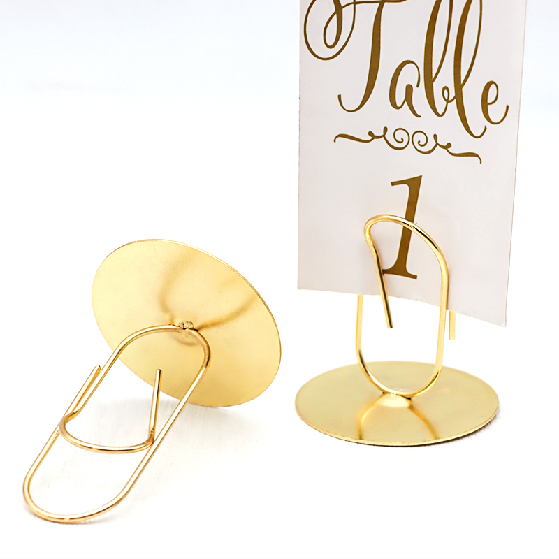 New Arrival Gold Metal Memo Clip Display Holder Creative Original Shaped Table Number Place Card Holder For Weddings