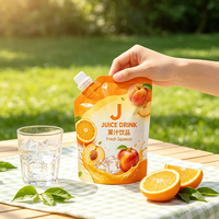 Pochette PE de qualité alimentaire 300 ml, durable, anti-fuite, avec bec verseur pour aliments pour bébés, purée de fruits