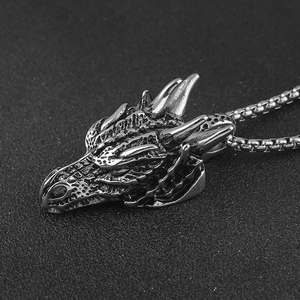 Nuevo Colgante de Cabeza de Dragón de Acero Inoxidable Personalizado para Hombre, Joyería Fundida al por Mayor para Motociclistas - Product Image 1