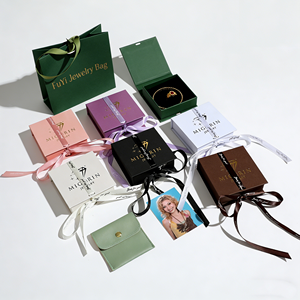 Caja de Joyería con Lazo y Logotipo Personalizado, Caja de Almacenamiento de Joyería Ecológica y Moderna para Collares y Pendientes - Product Image 5