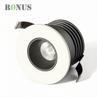 Spot encastré LED COB anti-éblouissement en aluminium mini 3W 1W pour plafond et armoire