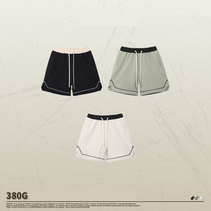 Nuevos pantalones cortos de algodón deportivos informales para hombre de 380g para verano Pantalones cortos tejidos ecológicos - Product Image 2