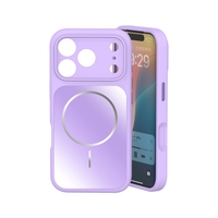 Coque de téléphone en silicone à protection intégrale 360°, coque de téléphone en silicone liquide magnétique avec panneau arrière en acrylique pour Samsung séries 24, 25, 26