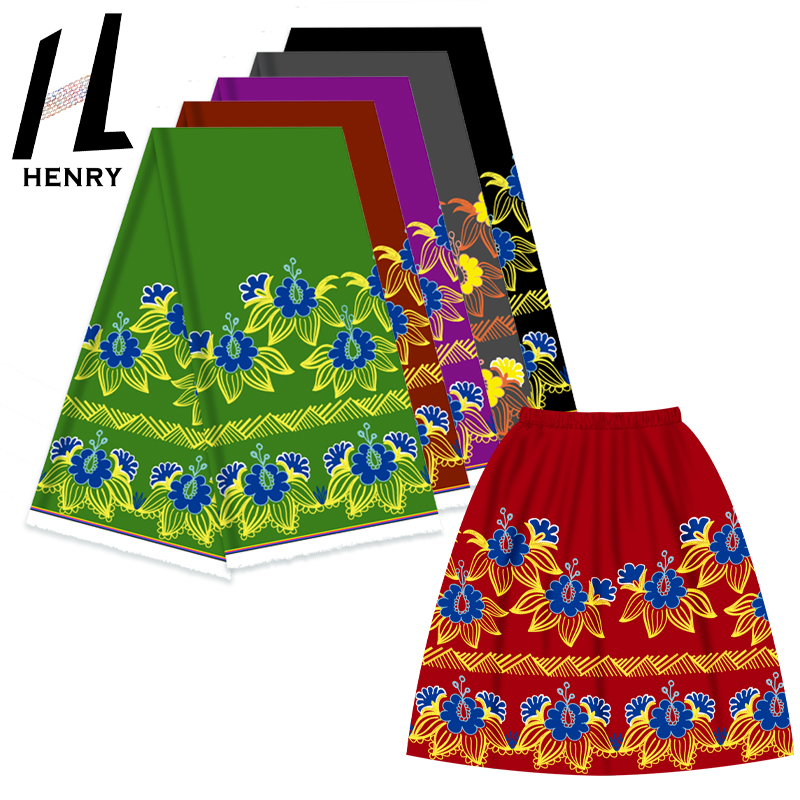Генри Микронезия юбка различные дизайны отличное качество полиэстер леди платье ткани для одежды печати шелковой ткани
