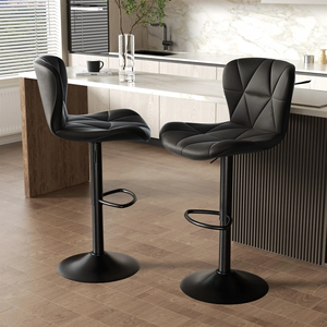 K Factory Direct Sales Black <b>bar</b> <b>Stool</b> with Backrest Hotel Lobby Swivel <b>Bar</b> Chairs Wholesale High Back High <b>Stool</b> - Product Image 4