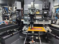 Máquina de Serigrafía Automática CNC de la Marca LC con Sistema de Curado UV LED para Botellas de Vidrio, 8 Estaciones, Alta Velocidad