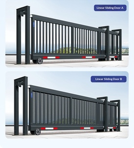 Porte coulissante sectionnelle électrique suspendue en alliage d'aluminium, sans rail, télescopique, industrielle, personnalisable - Product Image 6