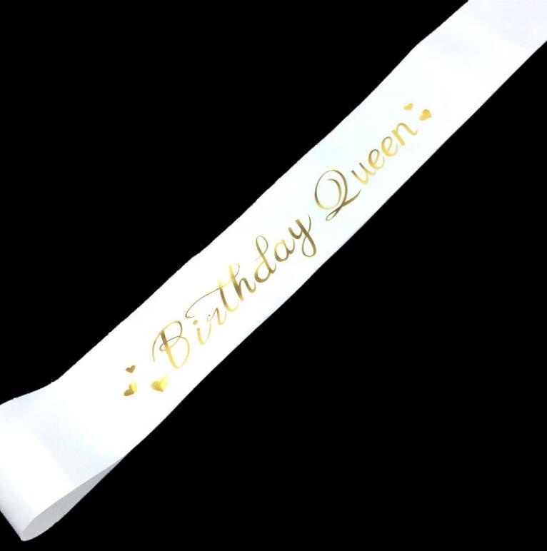 Birthday Girl Sash - Black Satin With Gold Sparkle Letters, 31.5" X 3.7", Reusable For 16th, 21st, 30th, 40th Birthdays - View #14