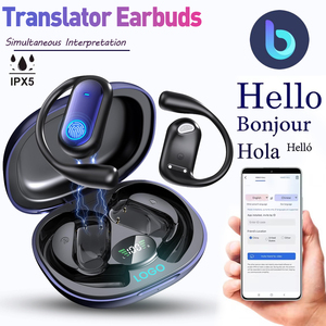 Écouteurs Traducteurs IA Plus de 133 Langues Bluetooth 5.4, Mode Intelligent 4-en-1, Écran Tactile, Traduction en Temps Réel - Product Image 1