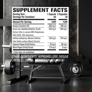 Cápsulas de pérdida de peso de etiqueta privada con beneficio de ingrediente de L-carnitina HCL para mujeres, cápsulas de hierbas adelgazantes para quemar grasa - Product Image 2