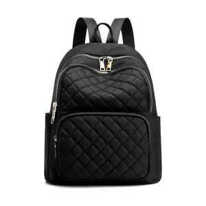 Rucksack für Frauen Nylon Reise rucksack Geldbörse Schwarz geste ppte Umhängetasche Kleiner lässiger Tages rucksack für Mädchen