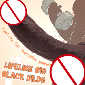 11 "Realistisches Big Black <span class=keywords><strong>Dildo</strong></span> Sexspielzeug, haut ähnlicher riesiger dicker <span class=keywords><strong>Dildo</strong></span> Starker Saugnapf für freihändiges, lebensechtes Silikon-Sexspielzeug - Product Image 3