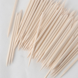 Bâton en bois jetable orange à double tête 7.5cm 17.8cm Poussoir de peau morte Dissolvant de cuticules d'ongles Bâtonnets de manucure Poussoir de cuticules - Product Image 4