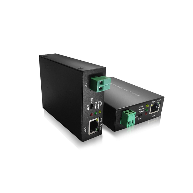 Long Distance 500 Meters 100Mbps Ethernet Converter Over Twisted Pair 2-wire 48Vdc 802.3at PoE Extender for IP Camera