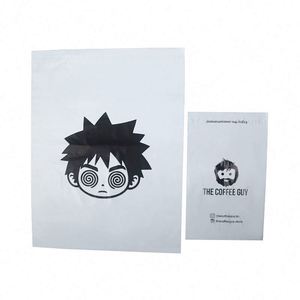 ถุงพลาสติกโพลีเมลเลอร์สีขาวพิมพ์ลายการ์ตูน LDPE ย่อยสลายได้  พร้อมกาวปิดผนึกแน่น  โลโก้สีดำ สำหรับส่งด่วน - Product Image 4