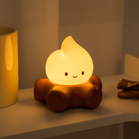 Veilleuse rechargeable à effet flamme en forme de souche, avec lumière d'ambiance à intensité variable et bruit blanc apaisant pour enfants