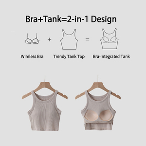 Canotte da donna personalizzate traspiranti, casual, sportive, imbottite, con reggiseno integrato, estive, direttamente dalla fabbrica, <span class=keywords><strong>abbigliamento</strong></span> femminile, MOQ basso - Product Image 4
