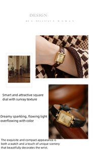 <span class=keywords><strong>Montre</strong></span>-Bracelet Carrée <span class=keywords><strong>Femme</strong></span> de Haute Qualité 1905, Mouvement Japonais Personnalisé, <span class=keywords><strong>Montre</strong></span> à Quartz en Cuir pour Dames, Jolies Montres Filles - Product Image 4