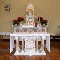 Gran lujo piedra natural tallada católica religiosa Jesús Santo Tabernáculo La Última Cena alivio mármol Iglesia Altar