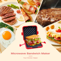 Passe au lave-vaisselle Sandwich Maker épais micro-ondes Grille-pain Sandwich Maker Gain de temps Sandwich Maker rapide Casseroles