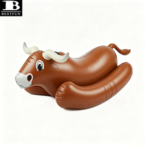Bouée gonflable en forme de taureau à bascule, en PVC épaissi, avec poignées, pour enfants et adultes, jouet d'été pour la plage et les fêtes - Product Image 6