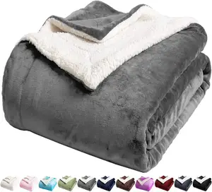 Couverture en polaire Sherpa personnalisée couette couverture tissée en flanelle couverture TV vente en gros