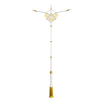 Réverbère carré antique pour piétons, alimentation CA, IP66, LED, détecteur de mouvement, garantie 5 ans, alliage d'aluminium, pilier décoratif