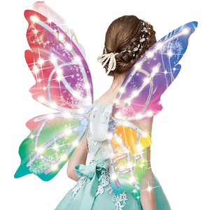 Alas de Mariposa Móviles, Decoración para Fiestas, Juguetes de Halloween, Disfraz para Niñas, Luces Intermitentes, Plástico Seguro, 3+ - Product Image 1
