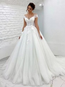 S5898F 2025 New Fashion New Big Trailer Sexy Gauze off Shoulder Three -dimensional Lace Wedding Dresses Sexy - Product Image 2