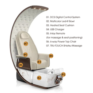 Beauty- und Nagelstudio-Möbel: Europäischer Professioneller Luxus-Pediküre-Stuhl mit Hoher Rückenlehne für Fuß-Spa-<span class=keywords><strong>Massage</strong></span>, mit Wärme und Massagedüsen - Product Image 2