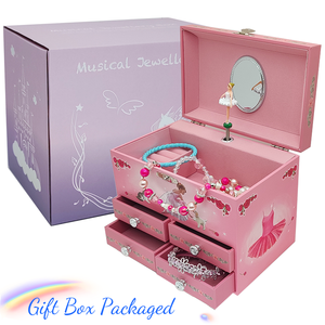 Boîte à bijoux musicale classique Jakos Factory Ballerina pour filles, boîte de rangement personnalisée, boîte à musique, cadeau <span class=keywords><strong>d</strong></span>'anniversaire - Product Image 3