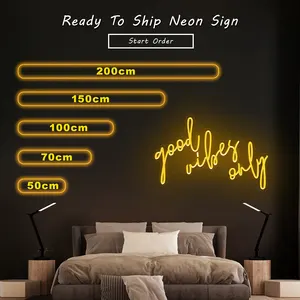 Freier Tropfen Verschiffen 50cm12V flexible wand benutzerdefinierte acryl buchstaben logo signage elektronische led licht gute vibes nur neon zeichen