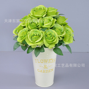 Ramo de Rosas de Seda Dongchen Crafts, 10 Cabezas, 10 cm de Diámetro, Decoración para Bodas, Accesorios de Fotografía, Decoración del Hogar - Product Image 4