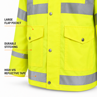 Combinaison de pluie ultra-légère réfléchissante, coupe-vent, résistante à l'eau, en tissu Oxford, pour la sécurité au travail, la construction et la logistique
