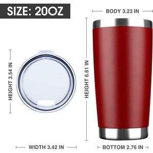Gobelets isothermes en acier inoxydable 20 oz, réutilisables, à double paroi, avec couvercle, pour boissons chaudes, portables et écologiques - Product Image 3