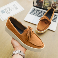 Mocassins en daim pour hommes, souples et confortables, à enfiler, chaussures décontractées pour la marche, printemps-été, toutes tailles