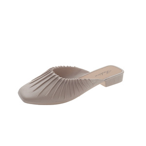 Nuovi sandali da donna a basso prezzo con pedali a fondo piatto Anti-2024 Baotou mezze da donna pantofole personalizzate - Product Image 6