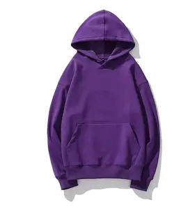 Sudaderas con capucha de algodón sin cuerdas de talla grande básicas sueltas de alta calidad Sudadera con capucha unisex personalizada de peso pesado