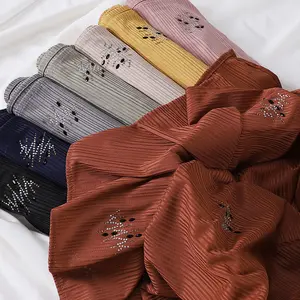 Boutique Châle Foulard hijab traditionnel arabe Fournisseur plissé tricot pakistanais