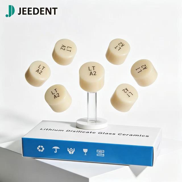 5 Pcs/box HT LT Porcelain Veneer Dental Glass Ceramic Ingot Lithium Disilicate Press Ingots