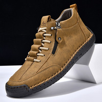 Chaussures décontractées pour hommes en cuir PU, collection Printemps-Automne 2025, style rétro montantes, pour l'extérieur