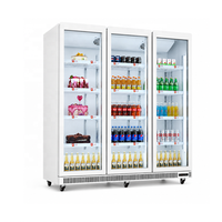 Jinfugui Porte en verre commerciale Double température Affichage des boissons Refroidisseur 450L vertical Boisson Réfrigérateur